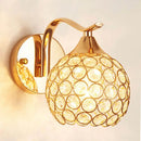 Elegant gold crystal wall sconce bedroom globe lighting