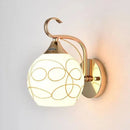 Elegant gold crystal wall sconce bedroom globe lighting