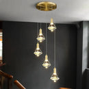 Elegant gold diamond crystal pendant light for dining room