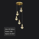 Elegant gold diamond crystal pendant light for dining room