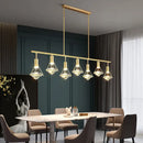 Elegant gold diamond crystal pendant light for dining room