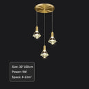 Elegant gold diamond crystal pendant light for dining room