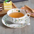 Elegant gold flower porcelain cup and saucer set dining room decor