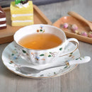 Elegant gold flower porcelain cup and saucer set dining room decor