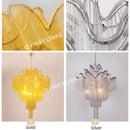 Elegant gold glass decorbites fringed chandelier for dining room