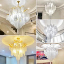 Elegant gold glass decorbites fringed chandelier for dining room