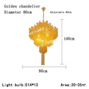 Elegant gold glass decorbites fringed chandelier for dining room