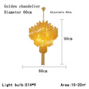 Elegant gold glass decorbites fringed chandelier for dining room