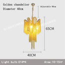Elegant gold glass decorbites fringed chandelier for dining room
