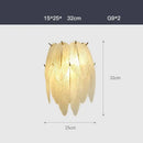 Elegant gold glass feather led hanging chandelier for foyer