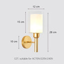 Elegant gold iron wall lamp with frosted glass shade for bedroom