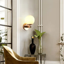 Elegant gold iron wall lamp with frosted glass shade for bedroom