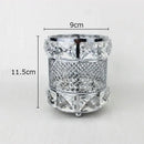 Elegant gold lattice hollow glass jar bedroom makeup brush holder