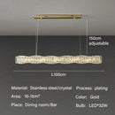 Elegant gold led crystal chandelier dining room rectangular light