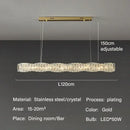 Elegant gold led crystal chandelier dining room rectangular light