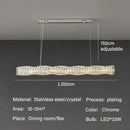 Elegant gold led crystal chandelier dining room rectangular light
