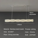 Elegant gold led crystal chandelier dining room rectangular light