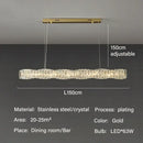 Elegant gold led crystal chandelier dining room rectangular light