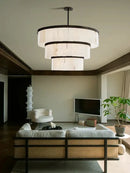 Elegant gold marble tiered pendant light for dining room