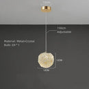 Elegant gold metal crystal pendant light for dining room