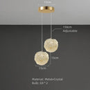Elegant gold metal crystal pendant light for dining room