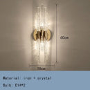 Elegant gold metal textured glass wall sconce bedroom lamp