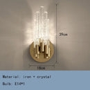 Elegant gold metal textured glass wall sconce bedroom lamp