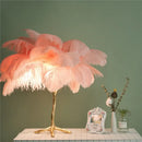 Elegant gold ostrich feather floor lamp bedroom tree light