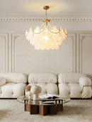 Elegant gold pearl shell chandelier garden light for dining room