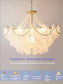 Elegant gold pearl shell chandelier garden light for dining room