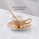 Elegant gold porcelain tea set dining room rack with bird figurine