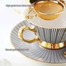 Elegant gold porcelain tea set dining room rack with bird figurine