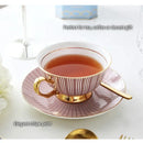 Elegant gold porcelain tea set dining room rack with bird figurine