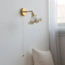 Elegant gold ruffled ceramic led wall light bedroom sconce