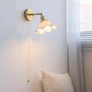 Elegant gold ruffled ceramic led wall light bedroom sconce