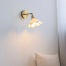 Elegant gold ruffled ceramic led wall light bedroom sconce