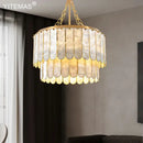 Elegant gold shell chandelier living room tiered pendant light