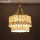 Elegant gold shell chandelier living room tiered pendant light