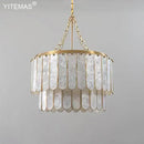 Elegant gold shell chandelier living room tiered pendant light