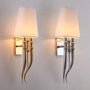 Elegant gold & silver iron claw horn wall sconce – bedroom pair
