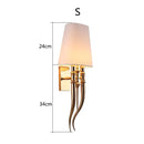 Elegant gold & silver iron claw horn wall sconce – bedroom pair