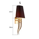 Elegant gold & silver iron claw horn wall sconce – bedroom pair