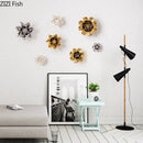 Elegant gold & silver porcelain peony wall ornaments living room decor