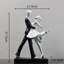 Elegant gold & silver tango dancer figurines living room home decor