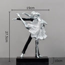 Elegant gold & silver tango dancer figurines living room home decor