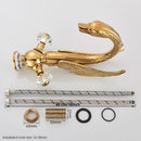 Elegant gold swan basin faucet bathroom mixer with crystal knobs