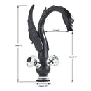 Elegant gold swan basin faucet bathroom mixer with crystal knobs