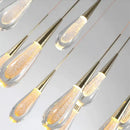 Elegant gold teardrop crystal glass led pendant lights for dining room