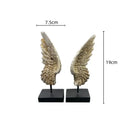 Elegant golden angel wings resin sculpture living room decor