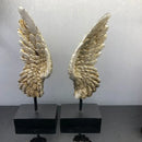 Elegant golden angel wings resin sculpture living room decor